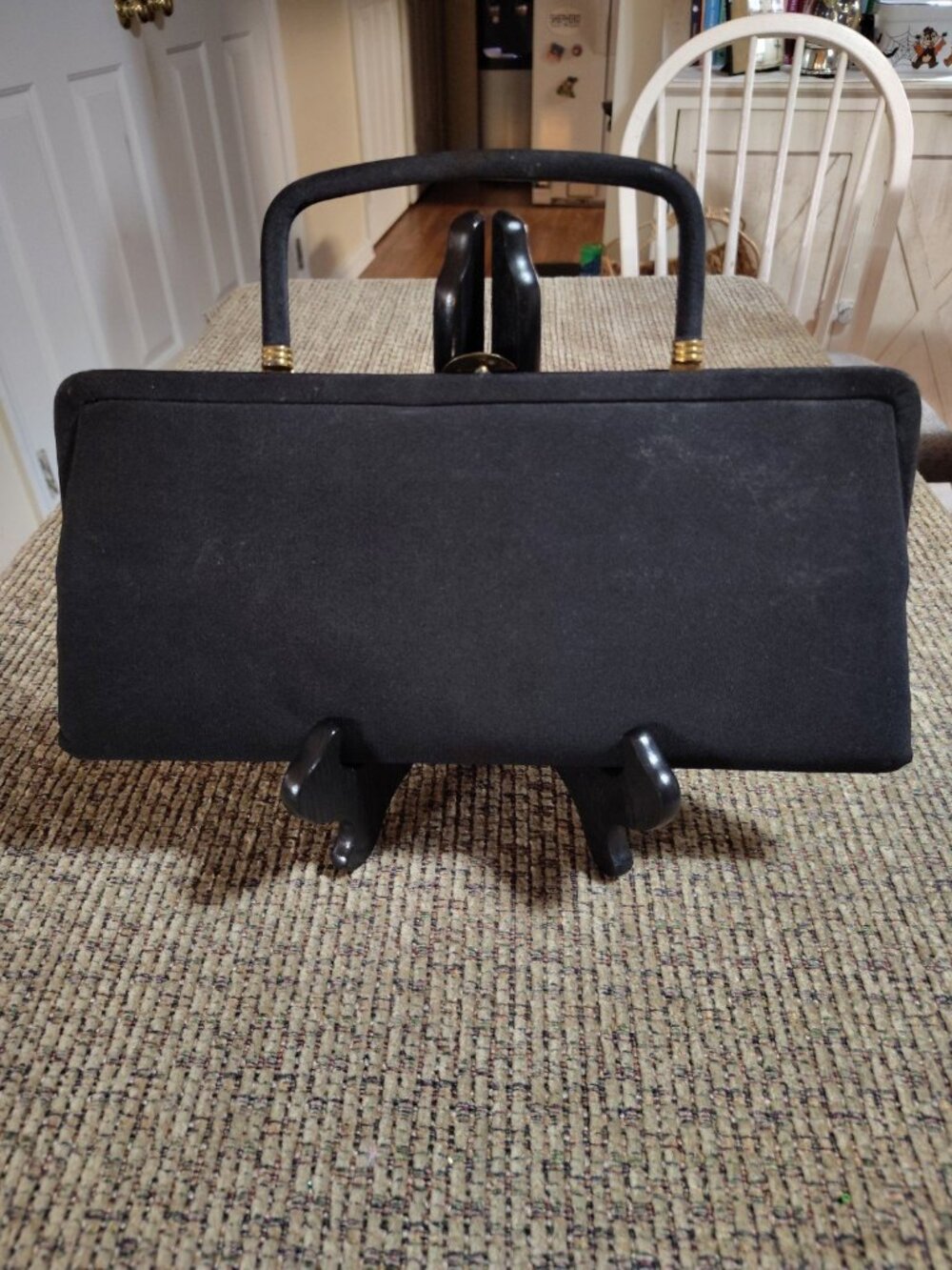 Bobbie Jerome Vintage Purse - Classic Black Gold Tone Clasp And Handle